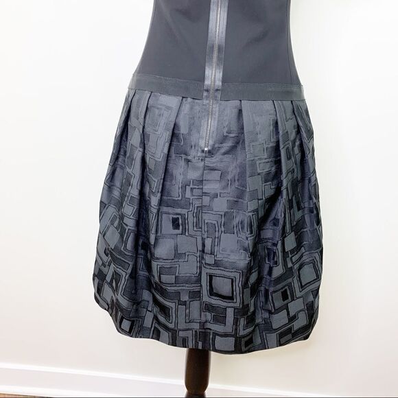 Lida Baday Black Short Sleeved Cocktail Dress w/Full Skirt and Grosgrain Trim 8‎ - Picture 7 of 13